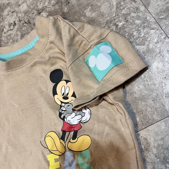 Disney Kids Beige Mickey Mouse Easter T-Shirt - Picture 2 of 6